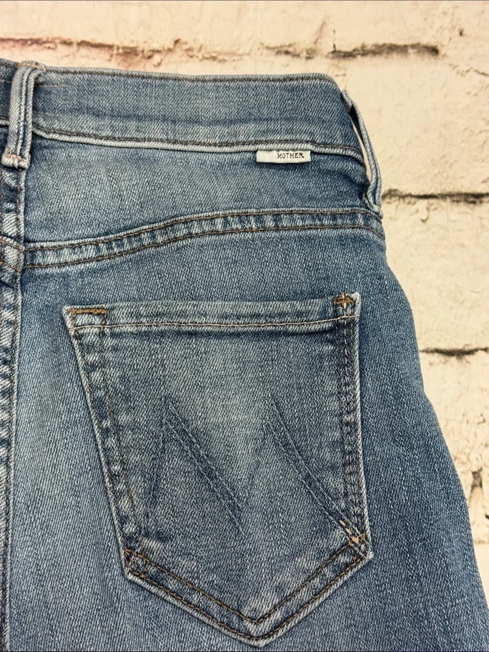 MOTHER The Stunner Zip Ankle Step Fray Jeans in Camp Expert Size 24